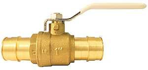 Apollo EPXV1 Ball Valve, 1 in Connection, Barb, 200 psi Pressure, Quarter-Turn Lever Actuator, Brass Body