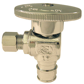 Apollo EPXVA1214C Angle Stop Valve, 1/2 x 1/4 in Connection, PEX x Compression, 200 psi Pressure, Brass Body