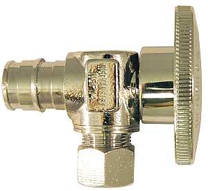 Apollo EPXVA1238C Angle Stop Valve, 1/2 x 3/8 in Connection, PEX x Compression, 200 psi Pressure, Brass Body