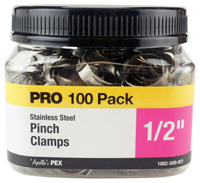 Apollo PXPC12100JR Pinch Clamp, 1/2 in, Stainless Steel