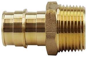 Apollo EPXMA3434 Pipe Adapter, 3/4 in, PEX Barb x MPT, PEX-A, Brass, 200 psi Pressure