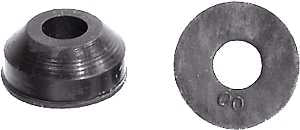 Danco 35090B Beveled Faucet Washer, #00, 1/2 in Dia, Rubber, Pack of 5
