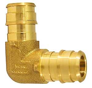 Apollo ExpansionPEX Series EPXE1212 Pipe Elbow, 1/2 in, Barb, 90 deg Angle, Brass, 200 psi Pressure, 1/PK