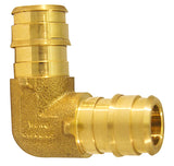 Apollo ExpansionPEX Series EPXE1212 Pipe Elbow, 1/2 in, Barb, 90 deg Angle, Brass, 200 psi Pressure, 1/PK