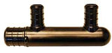 Apollo PXPA2PTC Manifold, 3-1/2 in OAL, 3/4 in Inlet, 2-Outlet, 1/2 in Outlet, Polyalloy, Black, 200 psi Pressure