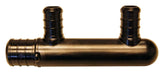 Apollo PXPA2PTC Manifold, 3-1/2 in OAL, 3/4 in Inlet, 2-Outlet, 1/2 in Outlet, Polyalloy, Black, 200 psi Pressure