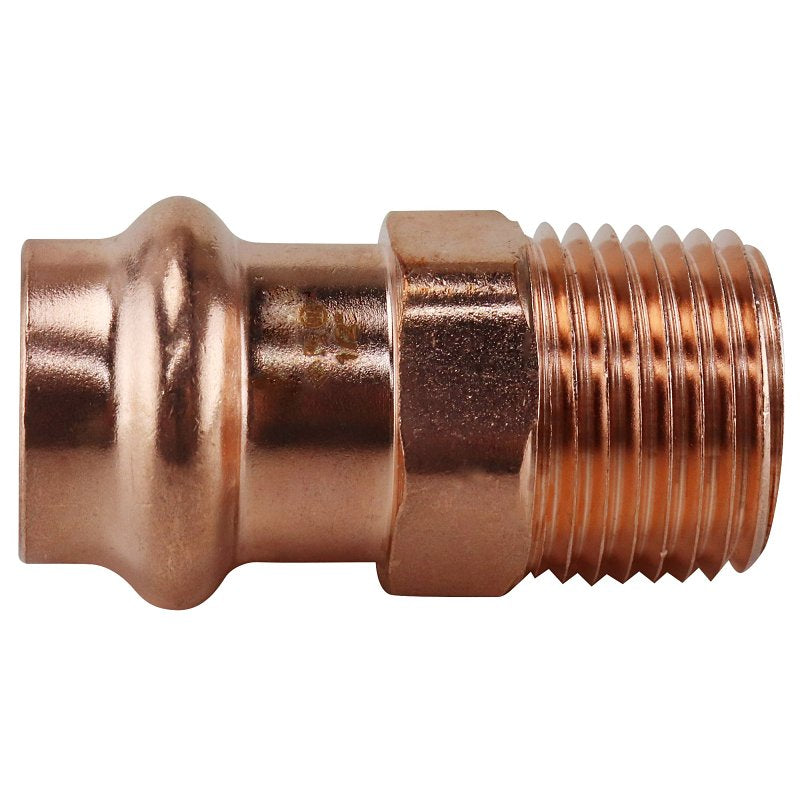 Apollo XPRMA12 Adapter, 1/2 in, MPT x Press-Fit, Copper, 300 psi Pressure
