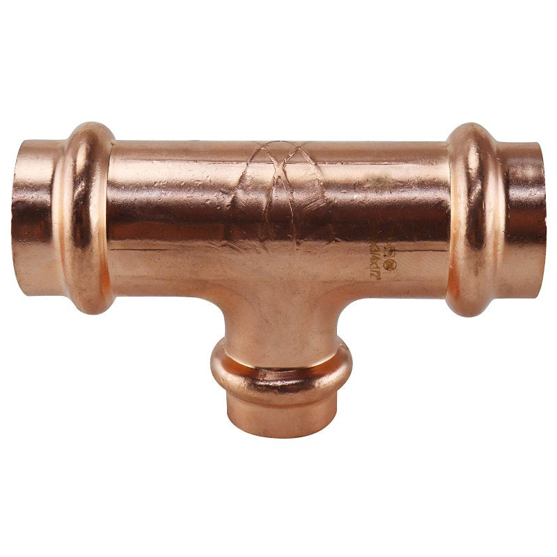 Apollo XPRT343412 Tee, 3/4 x 3/4 x 1/2 in, Press Fit, Copper, 300 psi Pressure