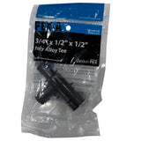Apollo EPXPAT341212 Pipe Tee, 3/4 x 1/2 x 1/2 in, Barb, PEX-A, Polyphenylsulfone, Black, 200 psi Pressure
