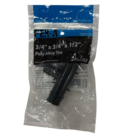 Apollo EPXPAT343412 Pipe Tee, 3/4 x 3/4 x 1/2 in, Barb, PEX-A, Polyphenylsulfone, Black, 200 psi Pressure
