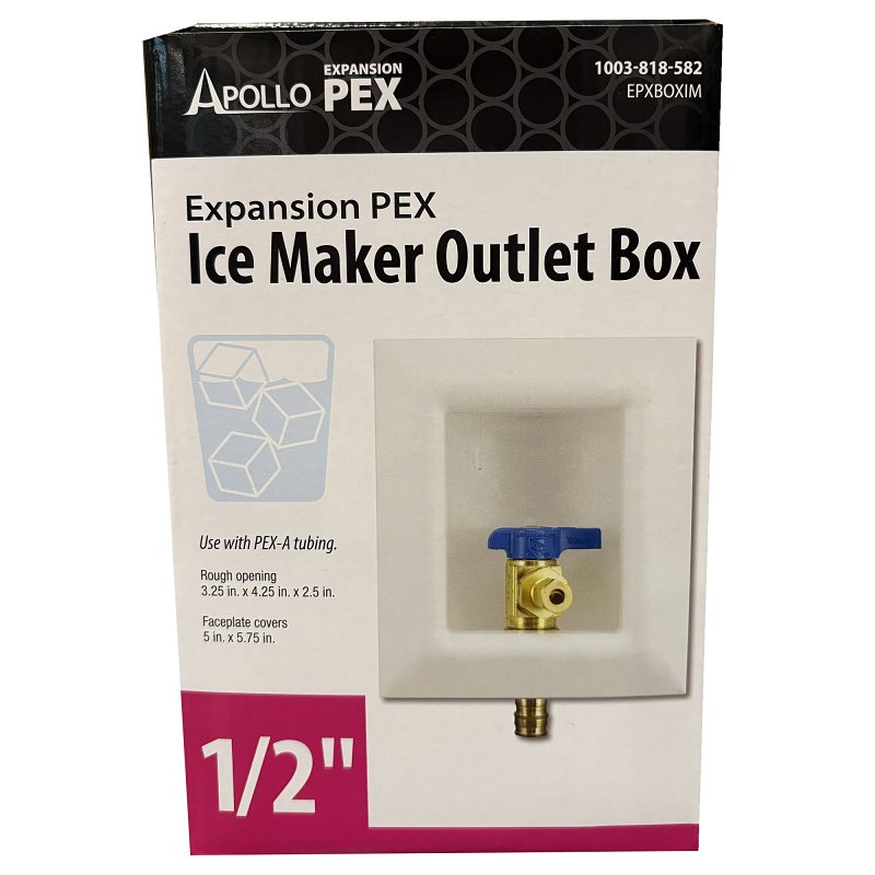 Apollo EPXBOXIM Ice Maker Outlet Box, 1/2 in Connection, PEX, Brass