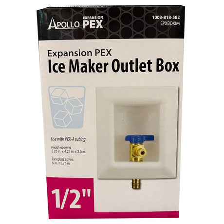 Apollo EPXBOXIM Ice Maker Outlet Box, 1/2 in Connection, PEX, Brass
