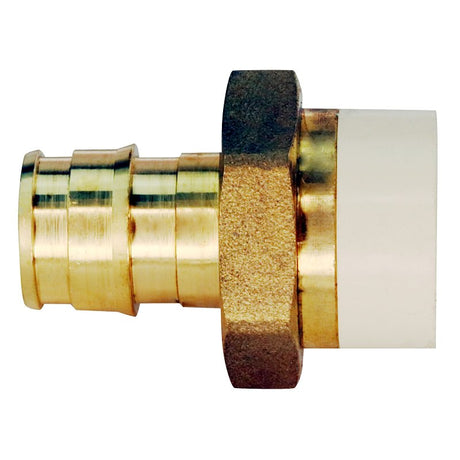 Apollo EPXCPVC12 Straight Adapter, 1/2 in, Slip x PEX, PEX-A, Brass, 180 psi Pressure