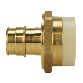 Apollo EPXPVC34 Straight Adapter, 3/4 in, PEX x PVC, PEX-A, Brass, SCH 40 Schedule, 200 psi Pressure