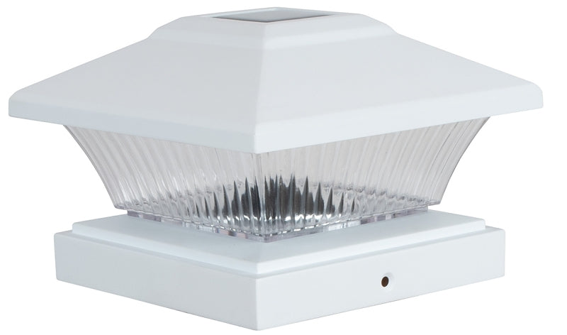 Boston Harbor 26086 Solar Fence Postcap, Plastic, White