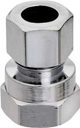 Plumb Pak PP71PCLF Straight Adapter, 3/8 in, FIP x Compression, Brass, Chrome-Plated
