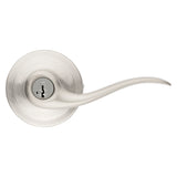 Kwikset Signature Series 740TNL 15SMTRCAL/R Entry Lever, Satin Nickel, Full Lip Round Corner Strike, 2-1/4 in Strike