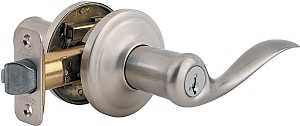 Kwikset Signature Series 740TNL 15SMTRCAL/R Entry Lever, Satin Nickel, Full Lip Round Corner Strike, 2-1/4 in Strike
