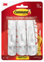 Command 17001-VP-6PK Utility Hook, 7/8 in Opening, 3 lb, 6 -Hook, Plastic, White