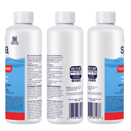 HTH Spa Liquid Filter Cleaner 16 oz, Pack of 6