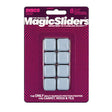 Magic Sliders Gray Adhesive Plastic Sliding Discs 8 pk