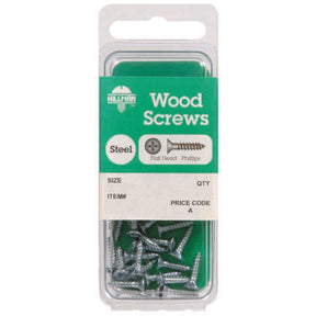 HILLMAN No. 8 X 2 in. L Phillips Zinc-Plated Coarse Wood Screws 8 pk, Pack of 10