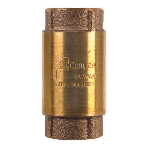 Campbell 3/4 in. D X 3/4 in. D FNPT x FNPT Red Brass Spring Loaded Check Valve