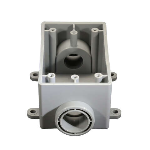 Cantex 21 cu in Rectangle PVC 1 gang Outlet Box Gray