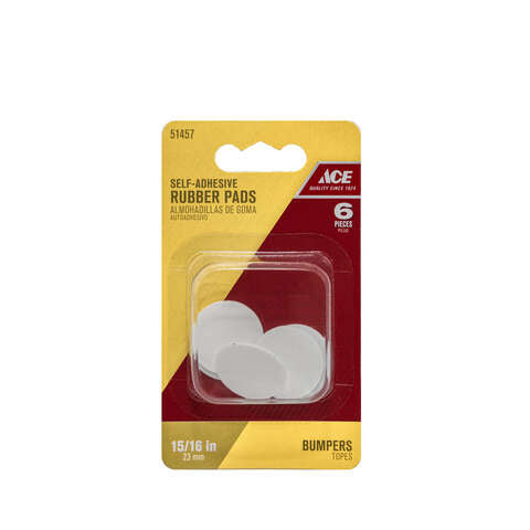 Ace Rubber Self Adhesive Protective Pad Beige Round 15/16″ in. W 6 pk