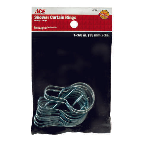 Ace Shower Curtain Rings 72 in. L Silver