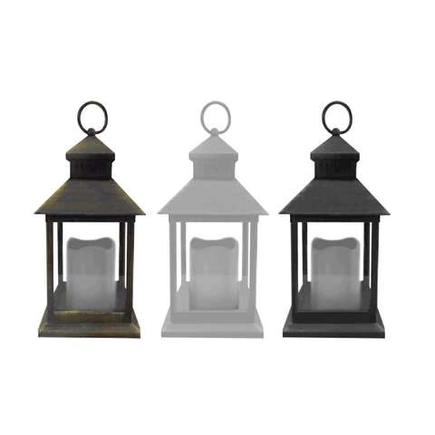 Alpine Glass/Plastic Assorted Lantern, Pack of 9
