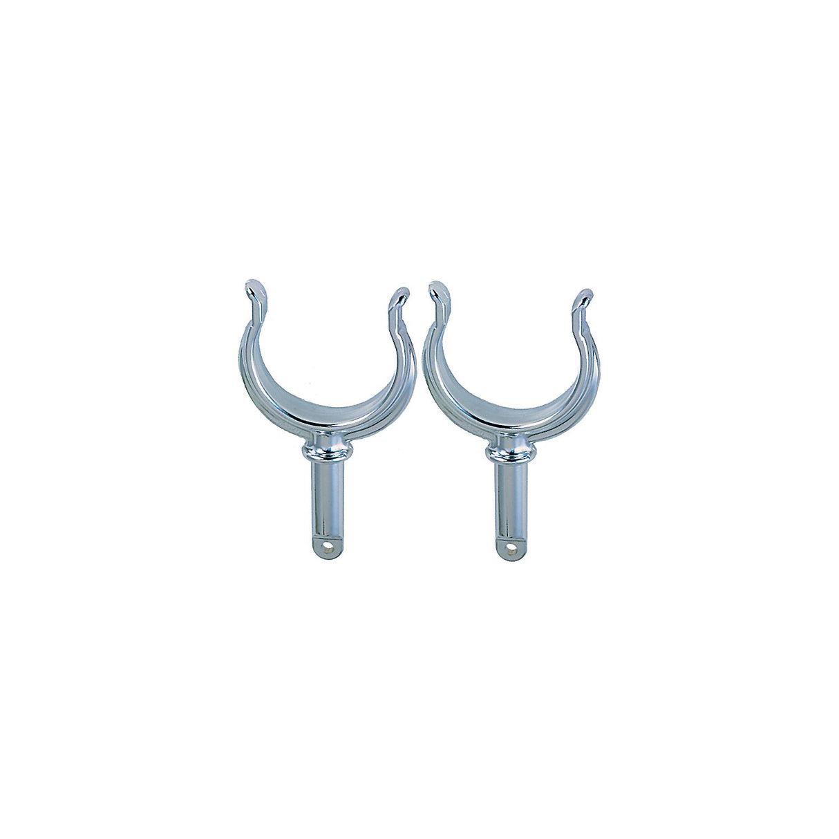 Ribbed Rowlock Horns, Chrome Plated, Pair