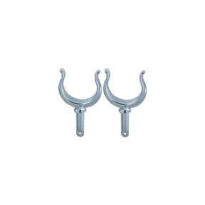 Ribbed Rowlock Horns, Chrome Plated, Pair