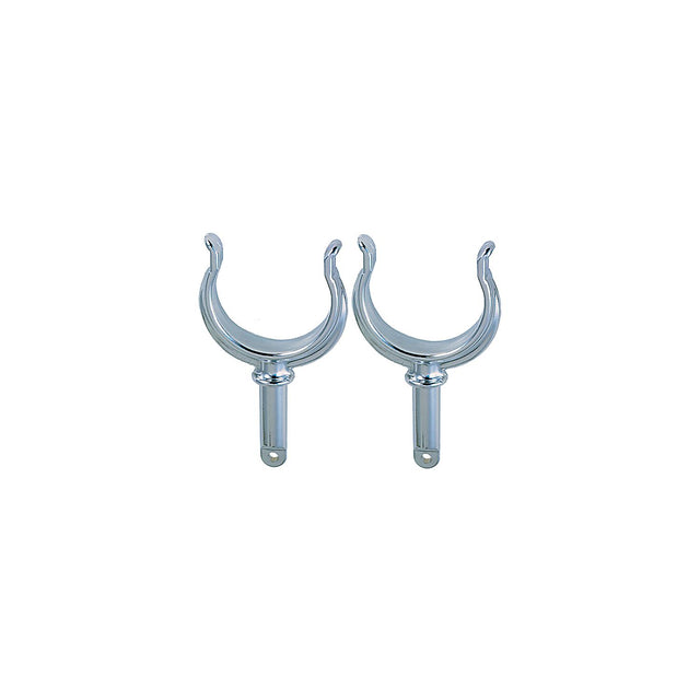 Ribbed Rowlock Horns, Chrome Plated, Pair