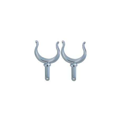 Ribbed Rowlock Horns, Chrome Plated, Pair