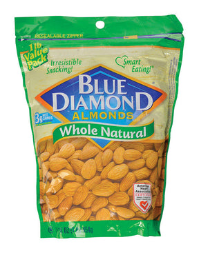 Blue Diamond Almonds Snack 16 oz oz Bagged, Pack of 6