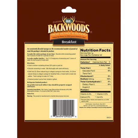 LEM Backwoods Breakfast Sausage 1.67 oz Boxed, Pack of 6