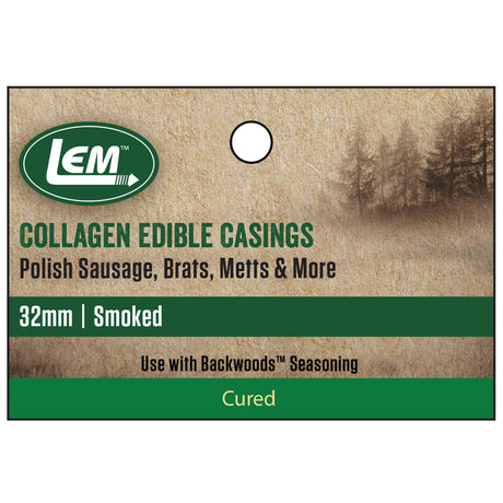LEM Smoked Edible Collagen Casing 21 lb Bagged, Pack of 6