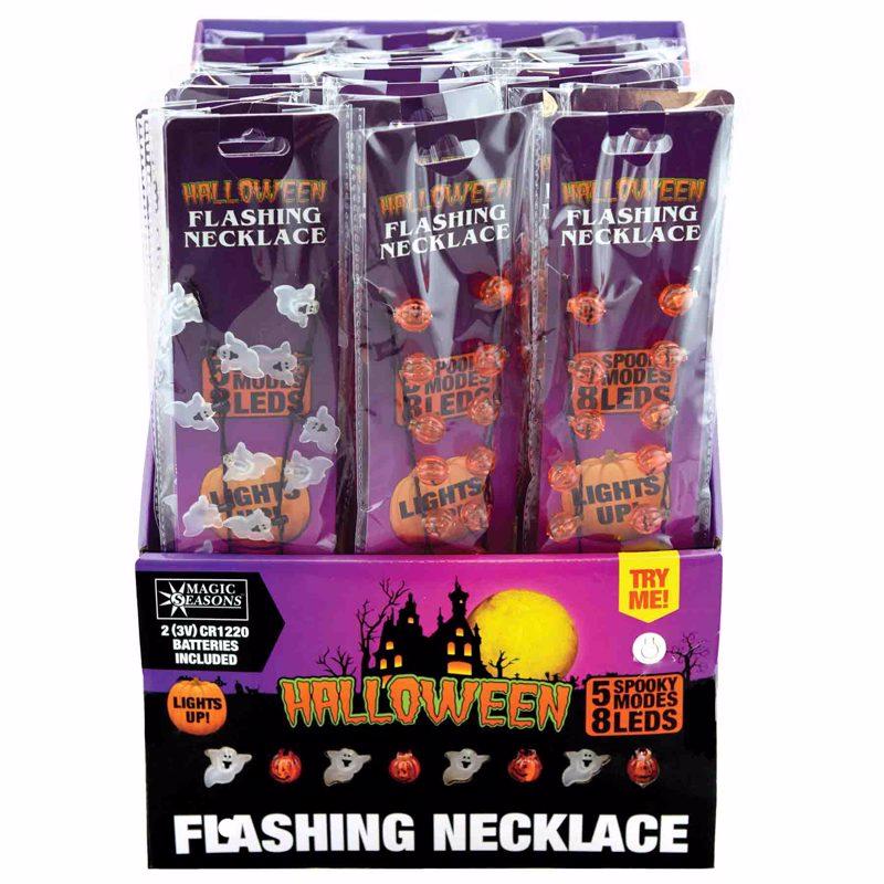 Magic Seasons Halloween Flashing Bulb Necklace Plastic 1 pk, Pack of 12