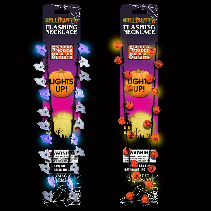 Magic Seasons Halloween Flashing Bulb Necklace Plastic 1 pk, Pack of 12