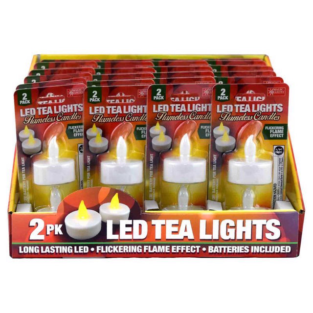 Magic Seasons White No Scent LED Flameless Tea Lights, Pack of 24