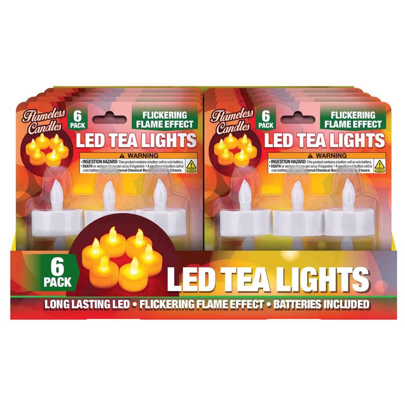 Magic Seasons White No Scent LED Flameless Tea Lights, Pack of 12