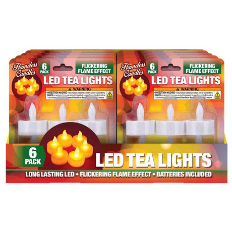 Magic Seasons White No Scent LED Flameless Tea Lights, Pack of 12