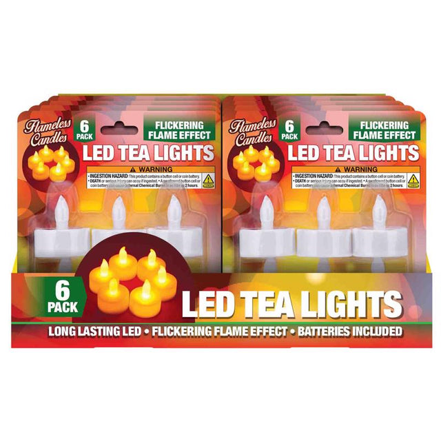 Magic Seasons White No Scent LED Flameless Tea Lights, Pack of 12