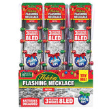 Magic Seasons Christmas Holiday Flashing Necklace 1 pc, Pack of 36