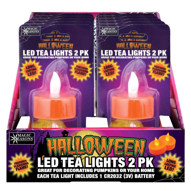 Magic Seasons Orange No Scent Flameless LED Tea Lights, Pack of 12