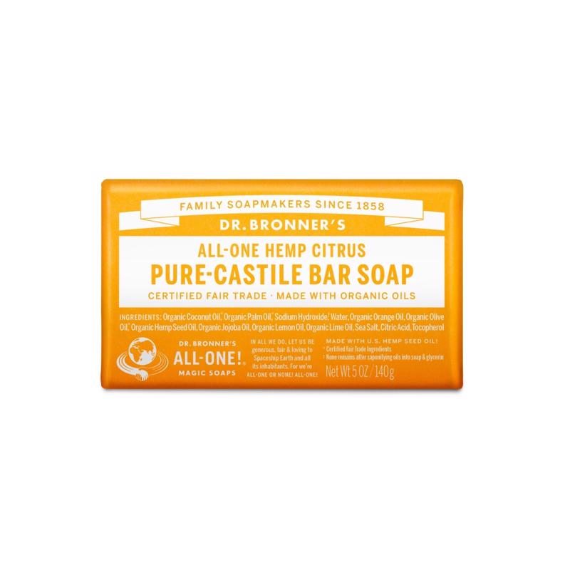 Dr. Bronner's Organic Orange Citrus Scent Pure-Castile Bar Soap 5 oz, Pack of 12