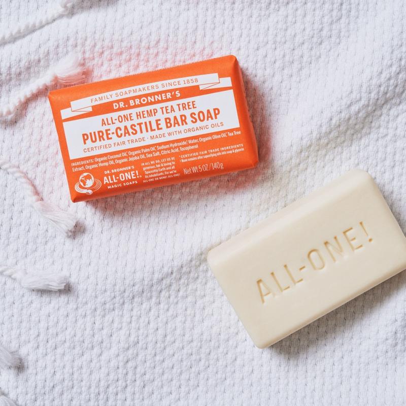 Dr. Bronner's Organic Orange Citrus Scent Pure-Castile Bar Soap 5 oz, Pack of 12