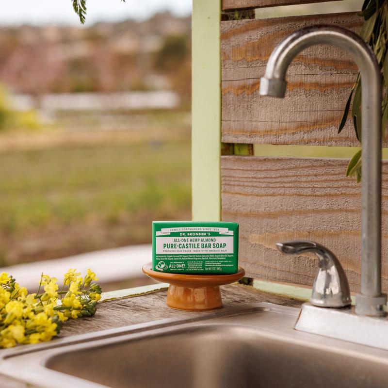 Dr. Bronner's Organic Almond Scent Pure-Castile Bar Soap 5 oz, Pack of 12