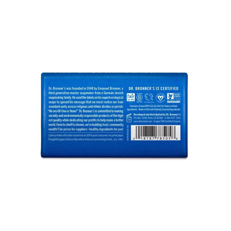 Dr. Bronner's Organic Peppermint Scent Pure-Castile Bar Soap 5 oz, Pack of 12